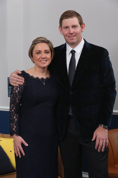 Stephen Gallacher (Europa) con la moglie Helen (Getty Images)